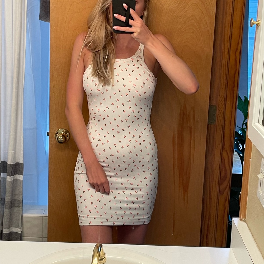 Princess Polly white cherry print mini dress